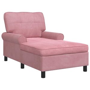 vidaXL Chaise Lounge med kudde Rosa 91 x 157 x 91 cm Sammet