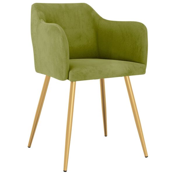 vidaXL Matstolar 6 st ljusgr&ouml;n sammet