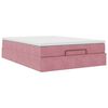 vidaXL Ottoman s&auml;ngram med madrass rosa 140x190 cm sammet