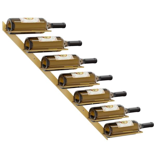 vidaXL V&auml;ggmonterat vinst&auml;ll f&ouml;r 7 flaskor guld metall
