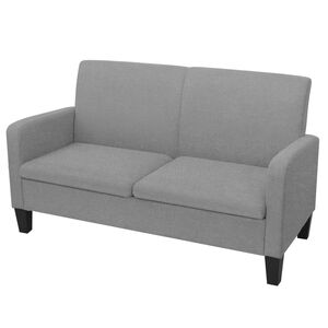 vidaXL 2-sitssoffa 135x65x76 cm ljusgr&aring;