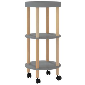vidaXL Vagn med 3 hyllplan gr&aring; 38x38x82cm konstruerat tr&auml;&massiv furu