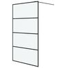 vidaXL Duschv&auml;gg svart 115x195 cm halvfrostat ESG-glas