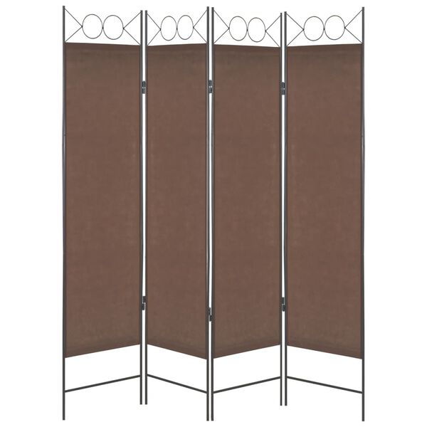 vidaXL Rumsavdelare 4 paneler brun 160x180 cm