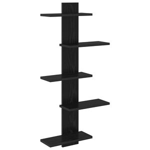 vidaXL V&auml;ggflytande Hylla Svart ek 48,5 x 15 x 101 cm Konstruerat tr&auml;