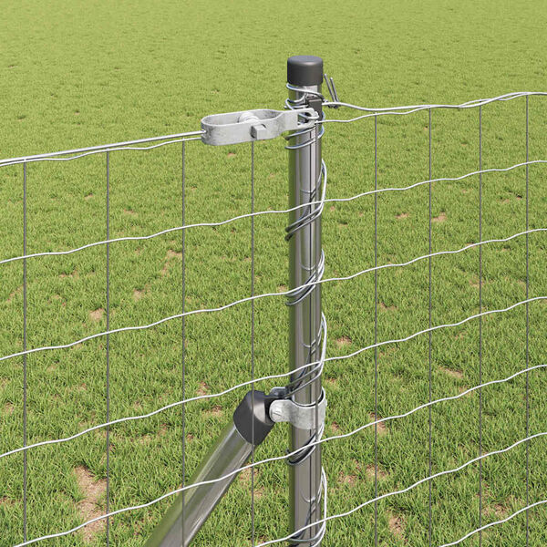 vidaXL St&auml;ngsel med stolpe Silver 1,4 x 10 m St&aring;l och PVC