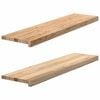 vidaXL Trappstegsmattor 2 pcs obehandlad 100x25x2 cm massiv ek