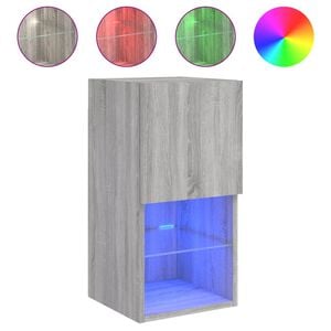 vidaXL TV-b&auml;nk med LED-belysning gr&aring; sonoma 30,5x30x60 cm