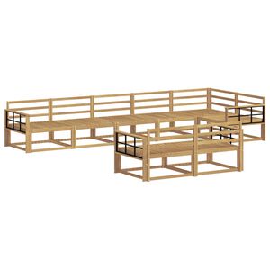 vidaXL Utomhussoffset 8 pcs Vit 406 x 168,5 x 73 cm Massivt Akaciatr&auml;