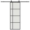 vidaXL Skjutd&ouml;rr med beslag svart 76x205 cm ESG-glas