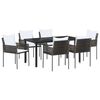 vidaXL Tr&auml;dg&aring;rdsm&ouml;belset 7 st Brun och svart PE Rattan