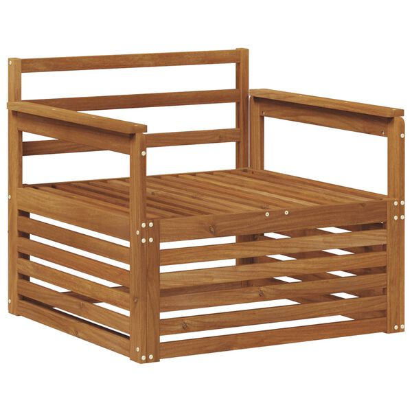 vidaXL 2 Stycke Sofa med armst&ouml;d Massivt Akaciatr&auml; Naturf&auml;rg