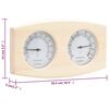 vidaXL 2-i-1 Bastutermometer & hygrometer sandur set massiv furu