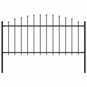 vidaXL Tr&auml;dg&aring;rdsstaket Woerden med spjutspets st&aring;l 170x75 cm svart