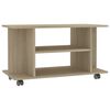 vidaXL Tv-b&auml;nk med hjul sonoma ek 80x40x45 cm konstruerat tr&auml;