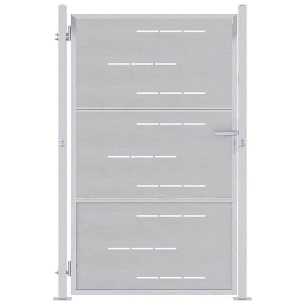 vidaXL Trädgårdsgrind med lås Silver 100 x 150 cm Rostfritt stål