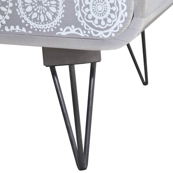 vidaXL Sidobord med 3 lådor grå