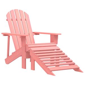 vidaXL Adirondackstol med fotpall massivt grantr&auml; rosa