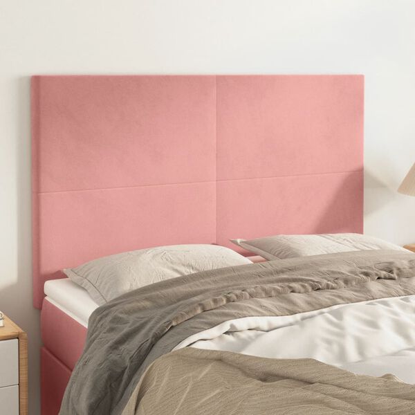 vidaXL S&auml;nggavel rosa 144x5x118/128 cm sammet
