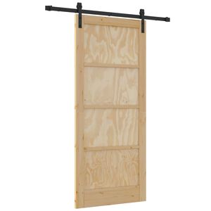 vidaXL Skjutd&ouml;rr Naturlig 86 x 198,5 cm Massiv furu
