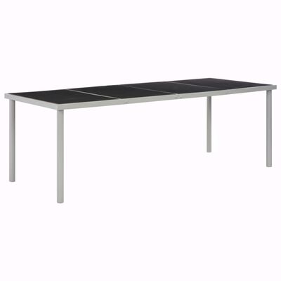 vidaXL Trädgårdsbord svart 220x90x74,5 cm stål