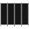 vidaXL Rumsavdelare 4 paneler svart 200x180 cm