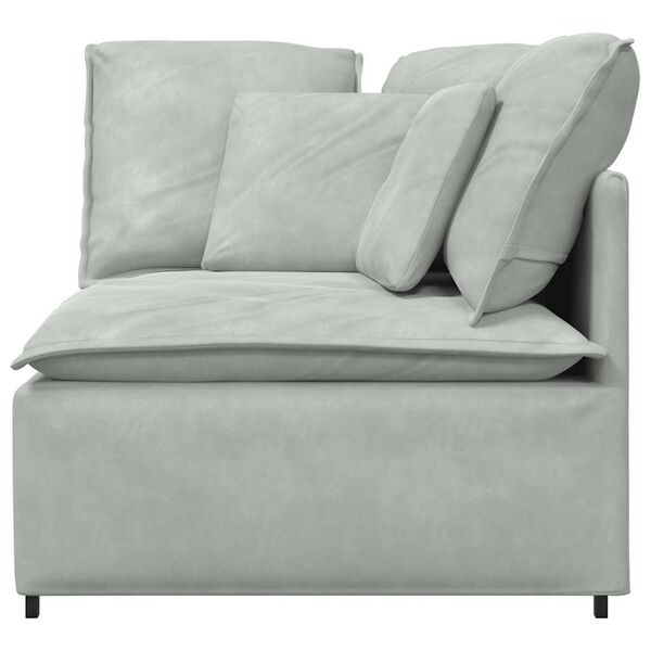 vidaXL Modulär hörnmodul för soffa med dynor ljusgrå 100 cm