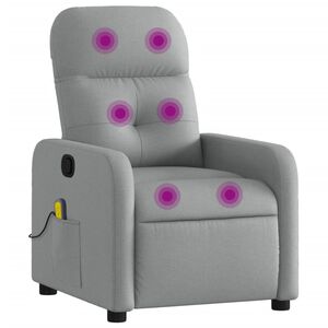 vidaXL Massagef&aring;t&ouml;lj ljusgr&aring; tyg