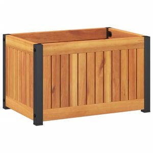 vidaXL Odlingsl&aring;da 45x30x27,5 cm massivt akaciatr&auml; och st&aring;l