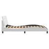 vidaXL Bed Frame with LED without Mattress "Zadar" White 120x200 cm