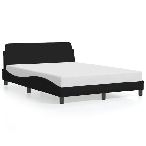 vidaXL Bed Frame "Dover" Black 140x190 cm Fabric