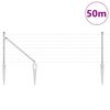 vidaXL St&auml;ngsel med stolpe Silver 0,6 x 50 m St&aring;l