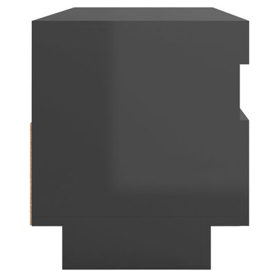 vidaXL TV-bänk med LED-belysning grå högglans 100x35x40 cm