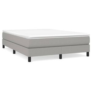 vidaXL Rams&auml;ng med madrass ljusgr&aring; 140x200 cm tyg