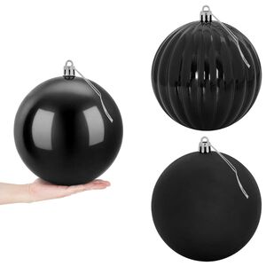 vidaXL Julgranskulor XXL 3 st Svart &Oslash; 25 cm Plast
