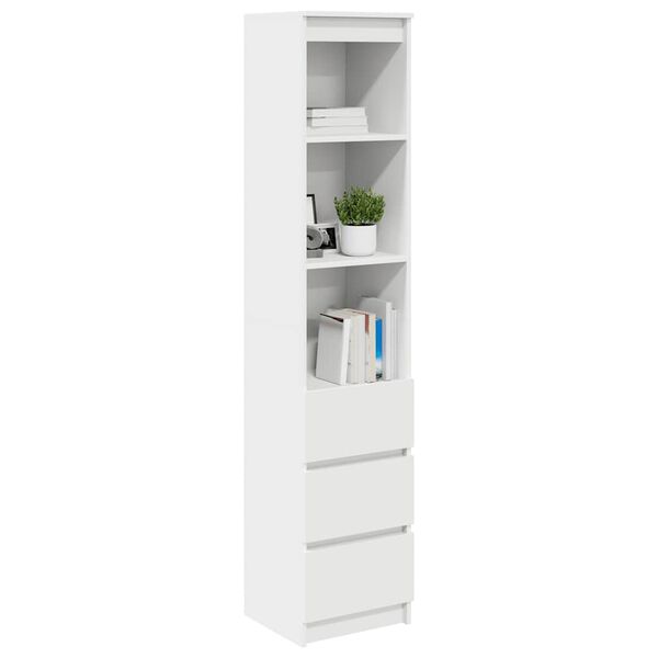 vidaXL Highboard vit 37,5x35x180 cm konstruerat tr&auml;