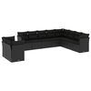 vidaXL Loungegrupp 10 delar med svarta dynor konstrotting