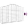 vidaXL Gabioner b&aring;gformade 6 st 200x30x120/140 cm galvaniserat j&auml;rn