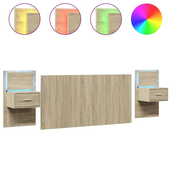 vidaXL S&auml;nggavel med l&aring;dor sonoma-ek 160 cm konstruerat tr&auml;