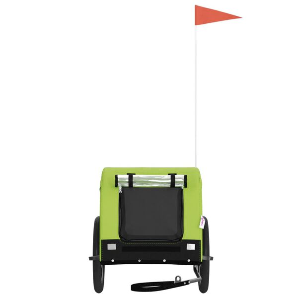 vidaXL Cykelvagn f&ouml;r djur gr&ouml;n och svart oxfordtyg och j&auml;rn