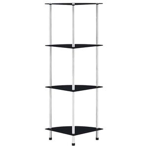 vidaXL Hylla 4 hyllplan svart 30x30x100 cm h&auml;rdat glas