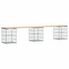 vidaXL Tr&auml;dg&aring;rdsb&auml;nk gabion-design 203x31x42 cm massiv furu