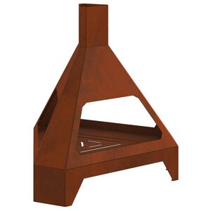 vidaXL Eldstad Brun 50 x 43 x 52 cm V&auml;derbest&auml;ndig st&aring;l