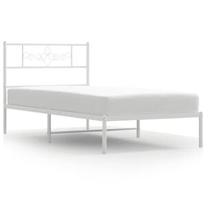 vidaXL S&auml;ngram utan madrass med huvudgavel metall vit 75x190 cm
