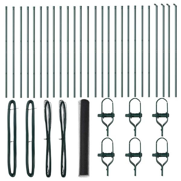 vidaXL St&auml;ngselstolpe Gr&aring; 50 x 1,4 m (50 mm n&auml;t) St&aring;l och PVC