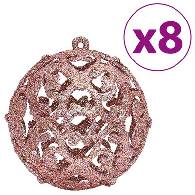 vidaXL Julgranskulor 100 st rosa och rosenrött 3/4/6 cm