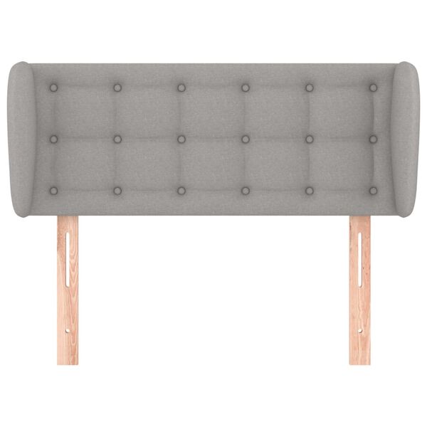 vidaXL S&auml;nggavel med kanter ljusgr&aring; 83x23x78/88 cm tyg