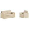 vidaXL Soffa 2 pcs Kr&auml;m 158 x 78 x 80 cm tyg
