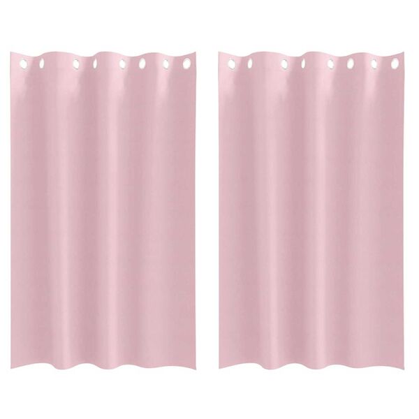 vidaXL M&ouml;rkl&auml;ggningsgardiner med Ringar 2 pcs Babyrosa 175 x 140 cm