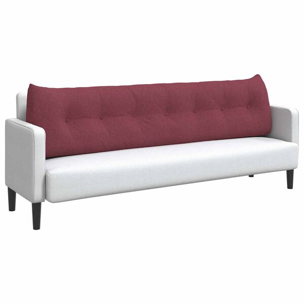 vidaXL Ryggkudde Vinr&ouml;d 200 x 24 x 50 cm tyg